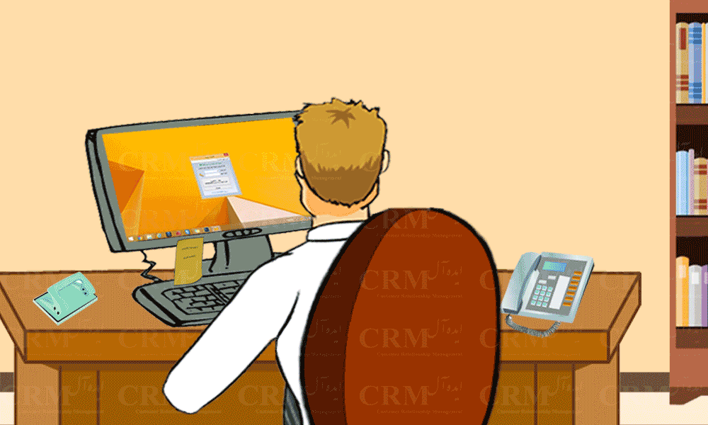 صحنه بیستم - داستان مصور جهت معرفی نرم افزار ارتباط با مشتری ایده آل - CRMIdeal- CRM ایده آل - مدیریت ارتباط با مشتری از لحظه تماس تا اتمام پروژه ها