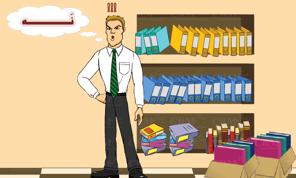 صحنه نهم - داستان مصور جهت معرفی نرم افزار ارتباط با مشتری ایده آل - CRMIdeal- CRM ایده آل - عصبانیت و اذیت و آزار کارمندان هنگام پیدا نکردن اطلاعات مشتری مورد نظر